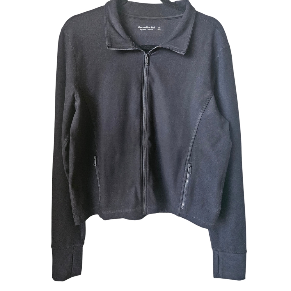 Abercrombie & Fitch Women's full-zip workout jacket black size XL